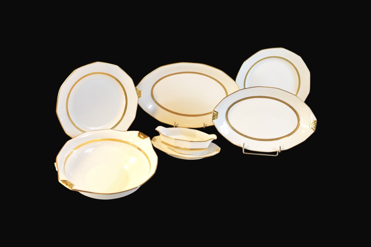 Legrand Limoges Porcelain Dinner Service, Circa 1930-photo-5