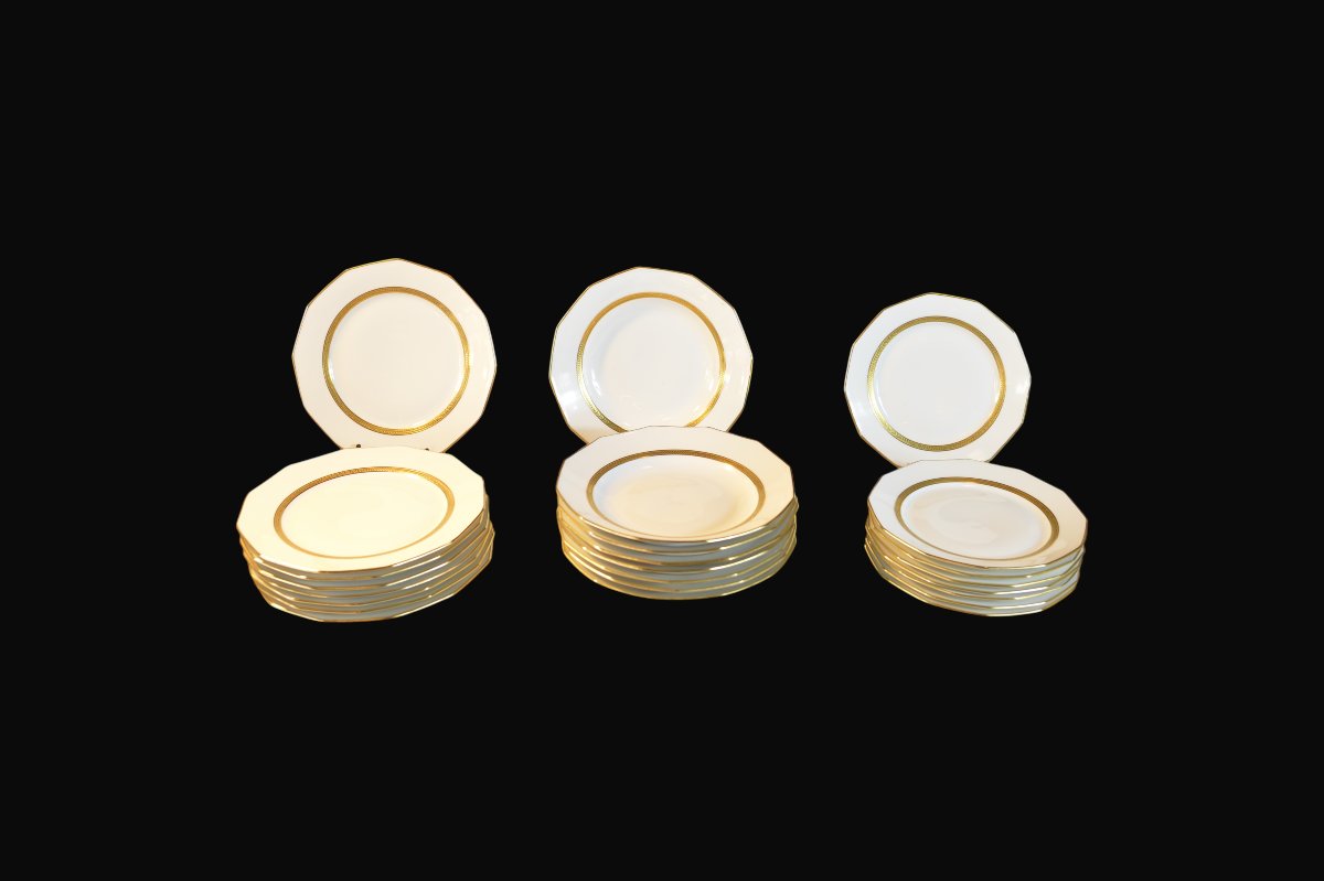 Legrand Limoges Porcelain Dinner Service, Circa 1930-photo-7