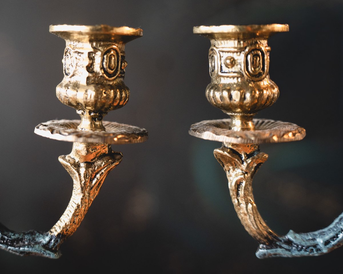 Pair Of Rococo Style Candelabras-photo-3