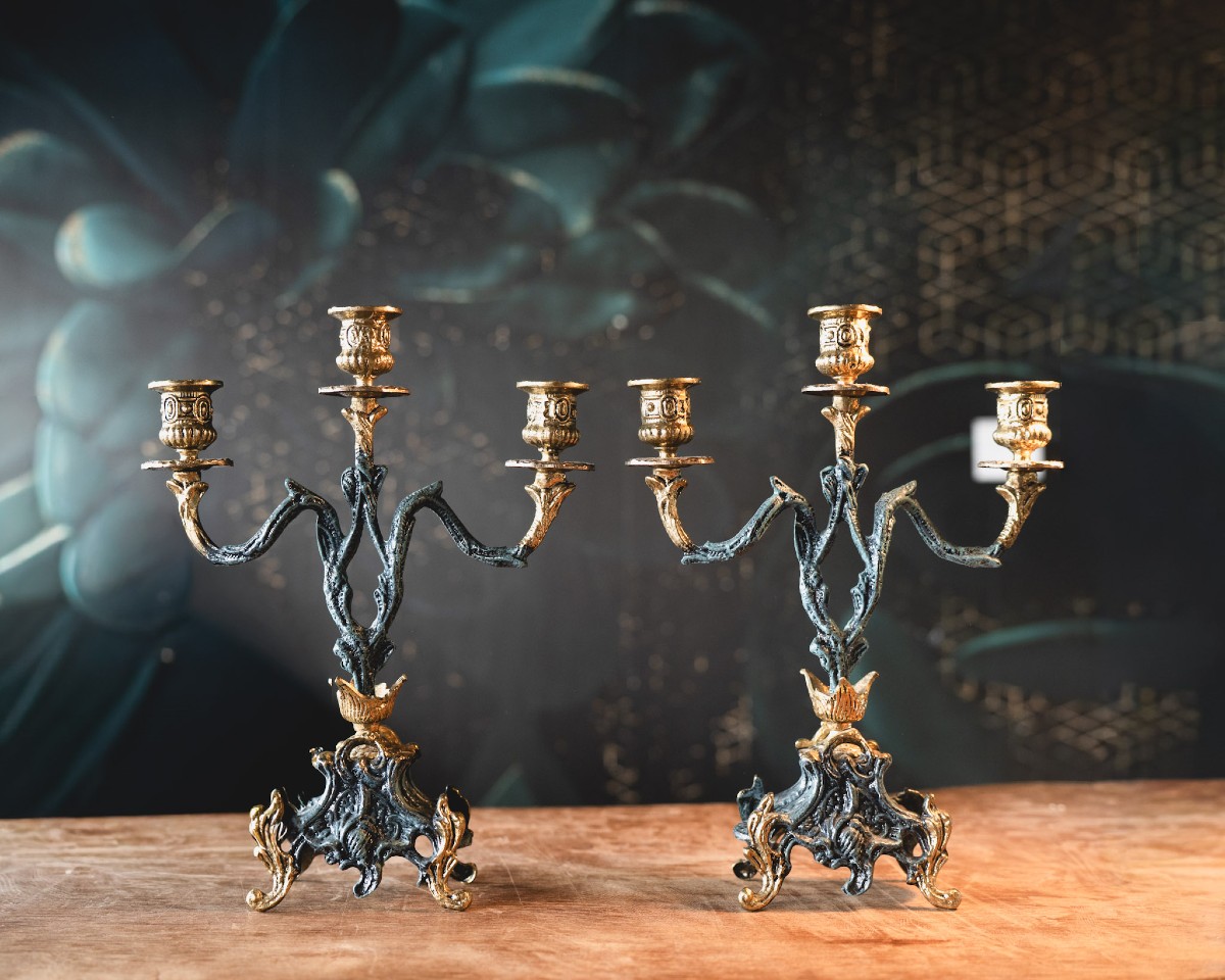Pair Of Rococo Style Candelabras