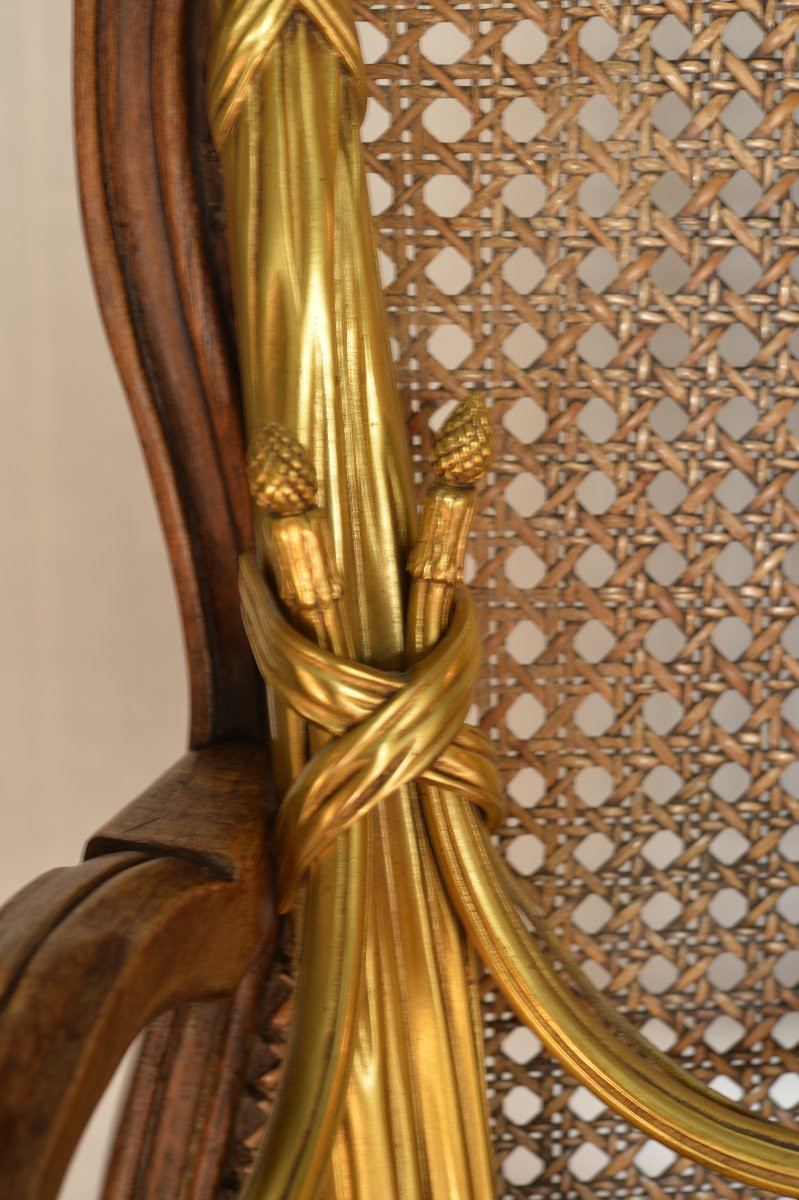 Paire d’appliques en bronze doré style Louis XVI - Directoire -photo-4