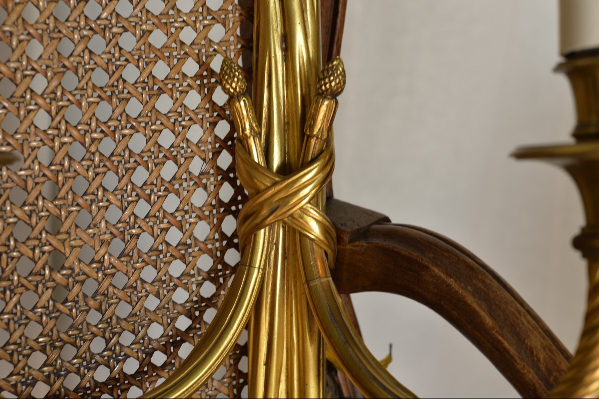 Paire d’appliques en bronze doré style Louis XVI - Directoire -photo-3