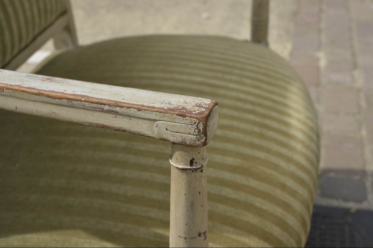 Directoire Period Marquise In Painted Wood - 18th Century-photo-1