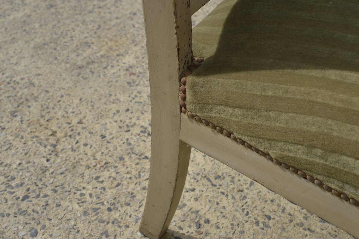 Directoire Period Marquise In Painted Wood - 18th Century-photo-2