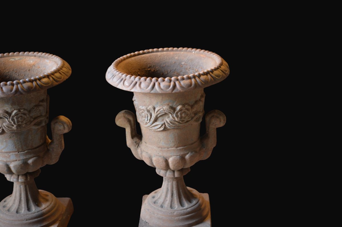 Paire de vases Médicis - Fonte - XIXe -photo-4