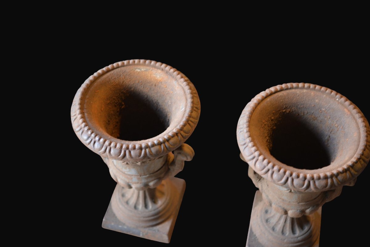 Paire de vases Médicis - Fonte - XIXe -photo-1