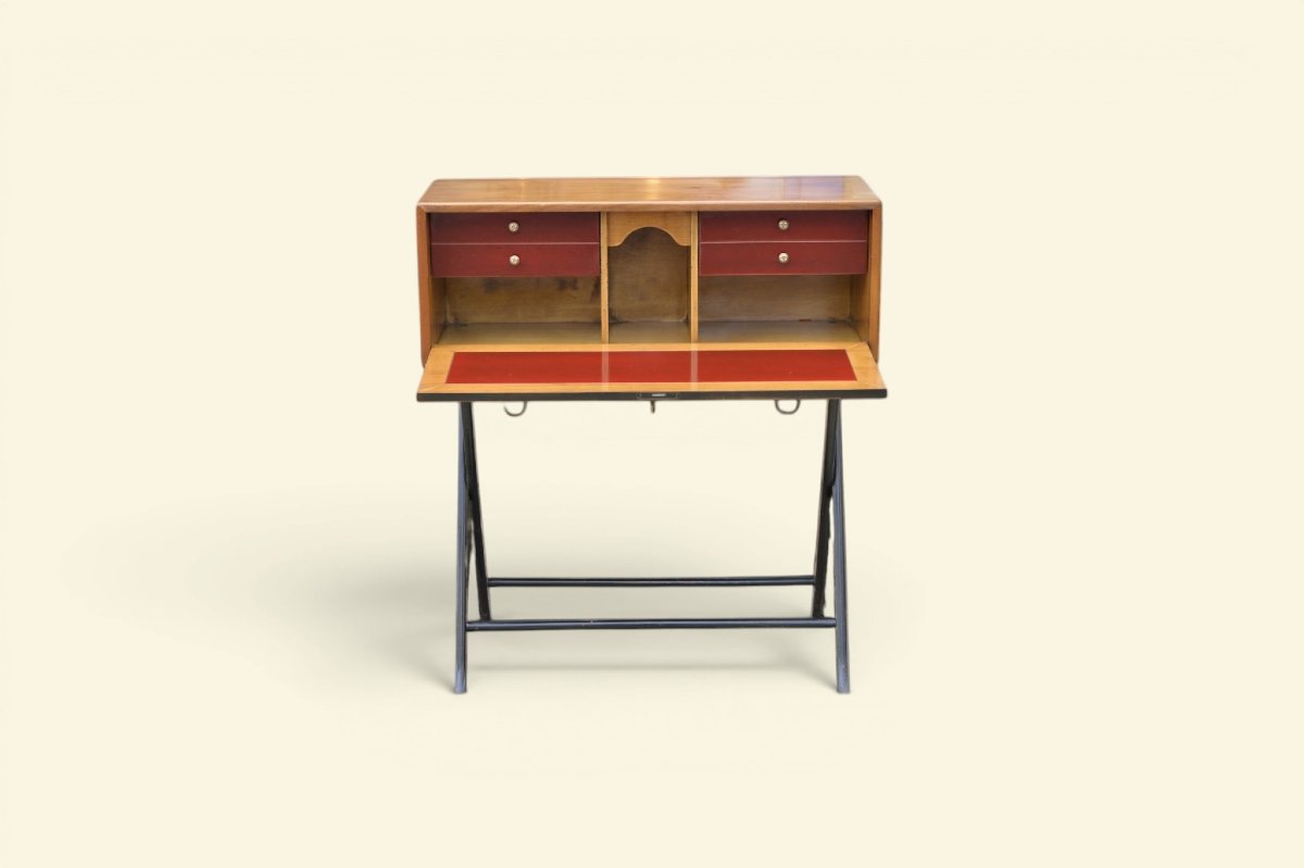 Small French Modernist Secretary Desk-photo-2