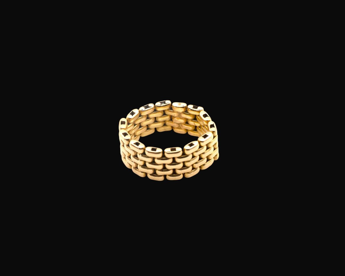 Bague bandeau articulée en or jaune 18 carats – 8,9 g