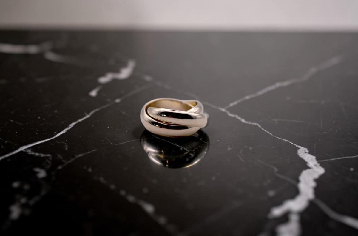 Bague entrelacée en argent massif -photo-2