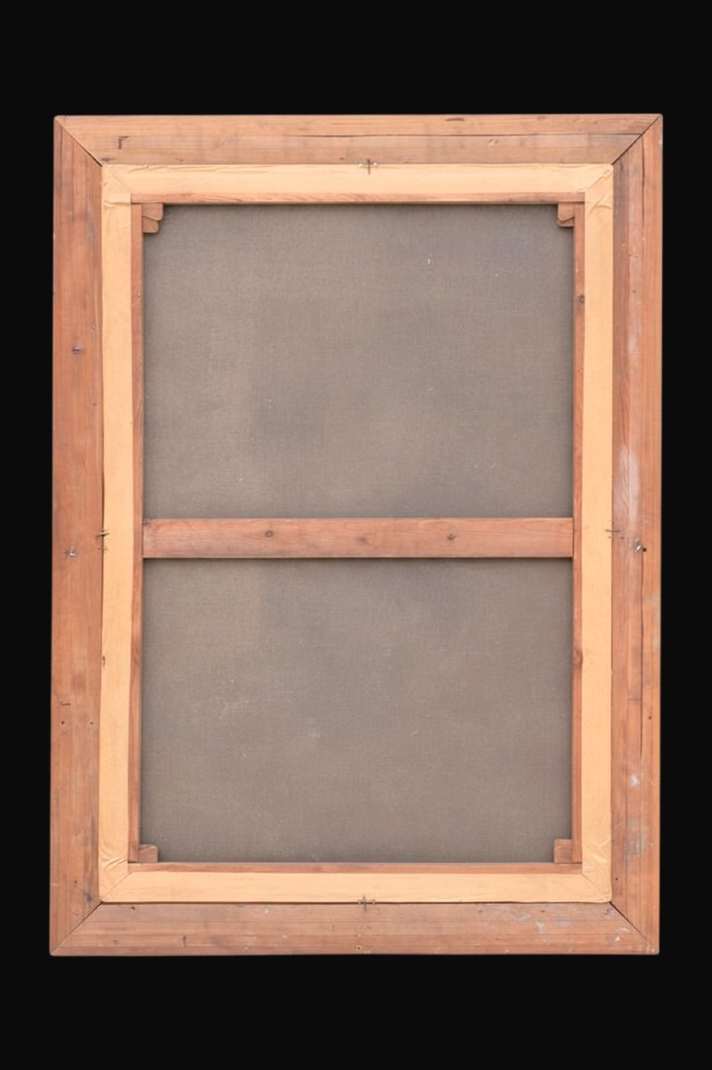 Grand portrait d'homme dans le goût de Philippe de Champaigne – Huile sur toile, XIXᵉ siècle-photo-1
