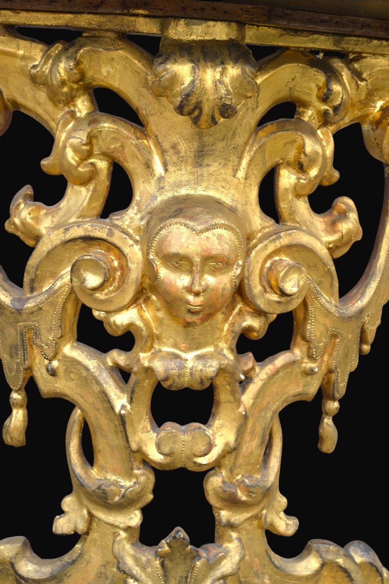 Console d'applique italienne en bois sculpté et doré – Époque Louis XV, XVIIIᵉ siècle-photo-2