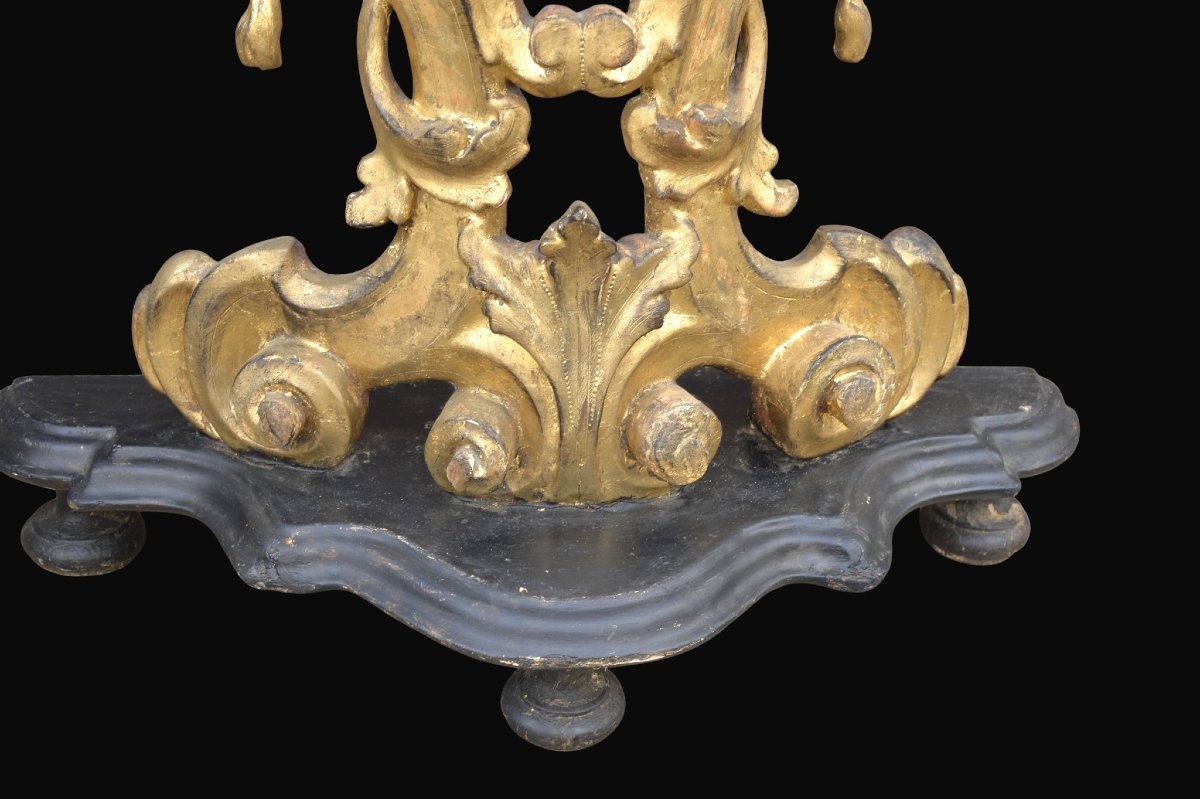 Console d'applique italienne en bois sculpté et doré – Époque Louis XV, XVIIIᵉ siècle-photo-4
