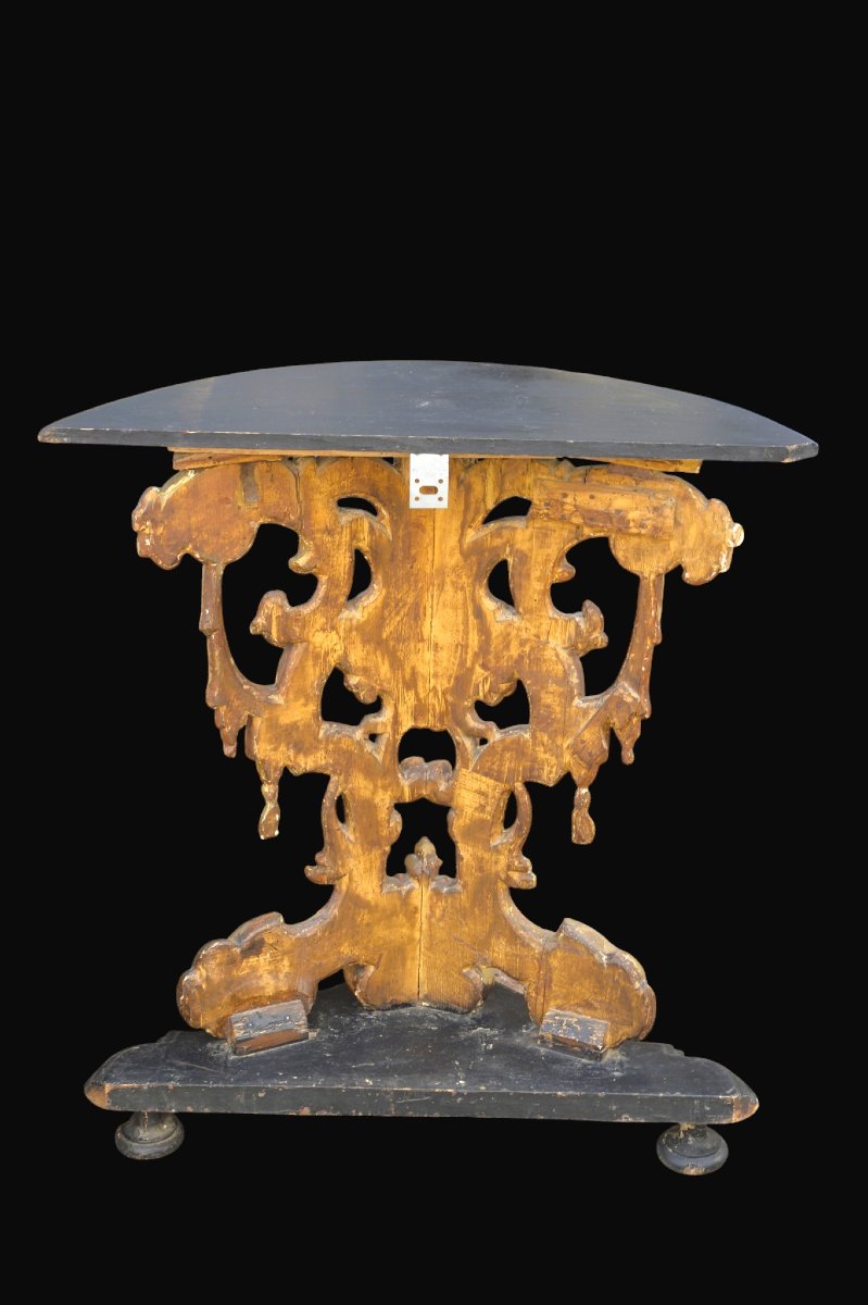 Console d'applique italienne en bois sculpté et doré – Époque Louis XV, XVIIIᵉ siècle-photo-1