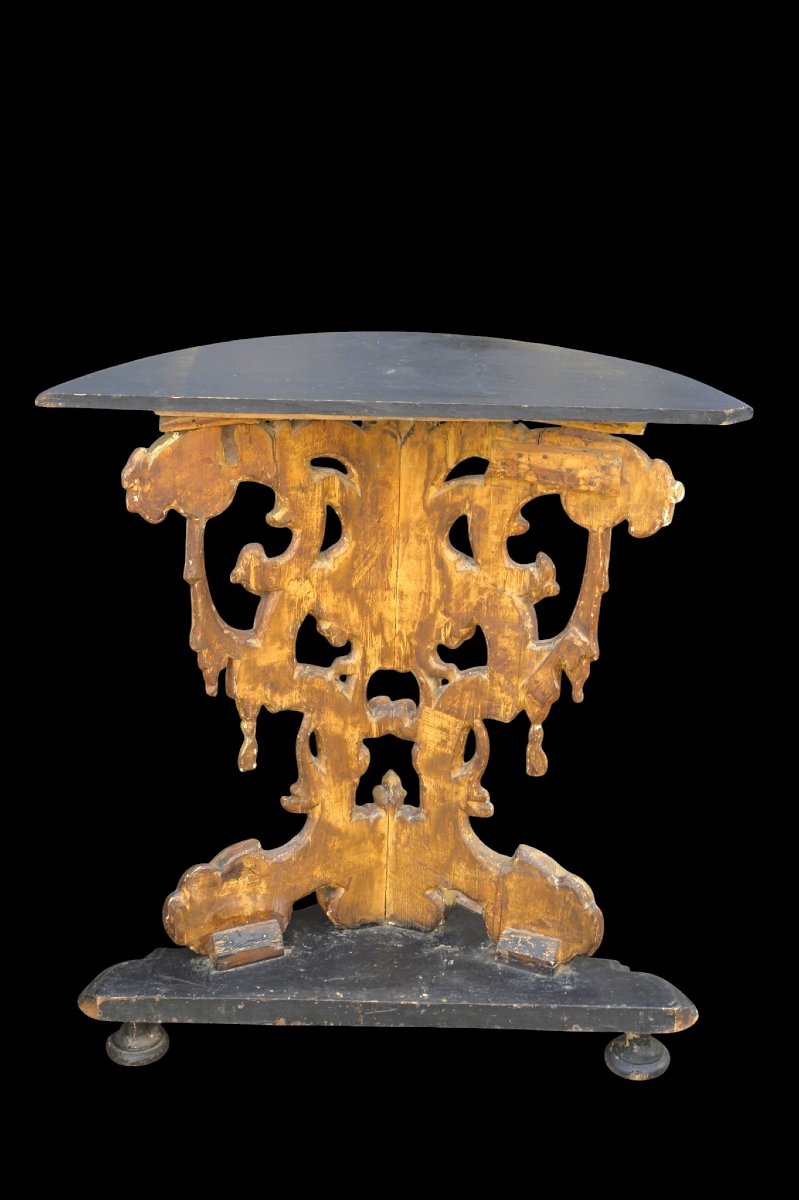 Console d'applique italienne en bois sculpté et doré – Époque Louis XV, XVIIIᵉ siècle-photo-1