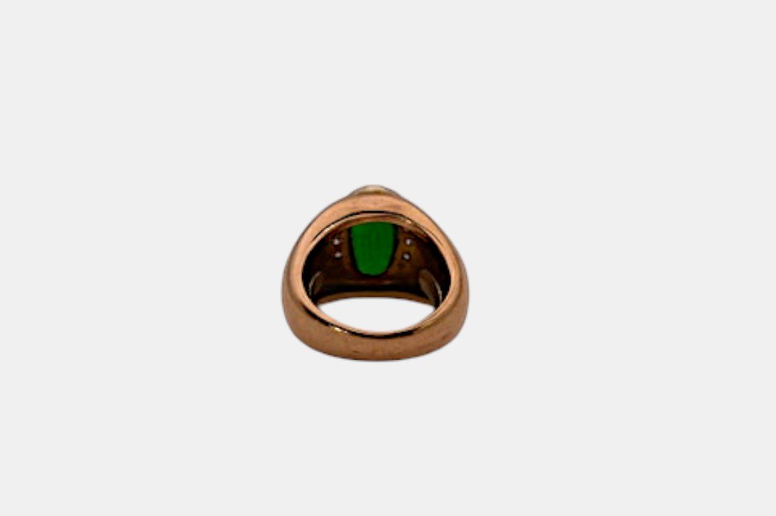 18-karat Gold Signet Ring With Tsavorite And Diamonds-photo-2