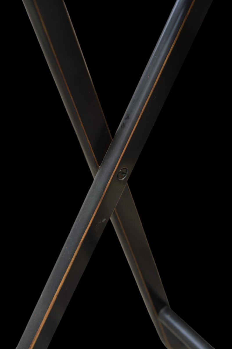 SECRÉTAIRE DESIGN FRANÇAIS EN MERISIER ET BOIS LAQUÉ NOIR, VERS 1960-photo-2