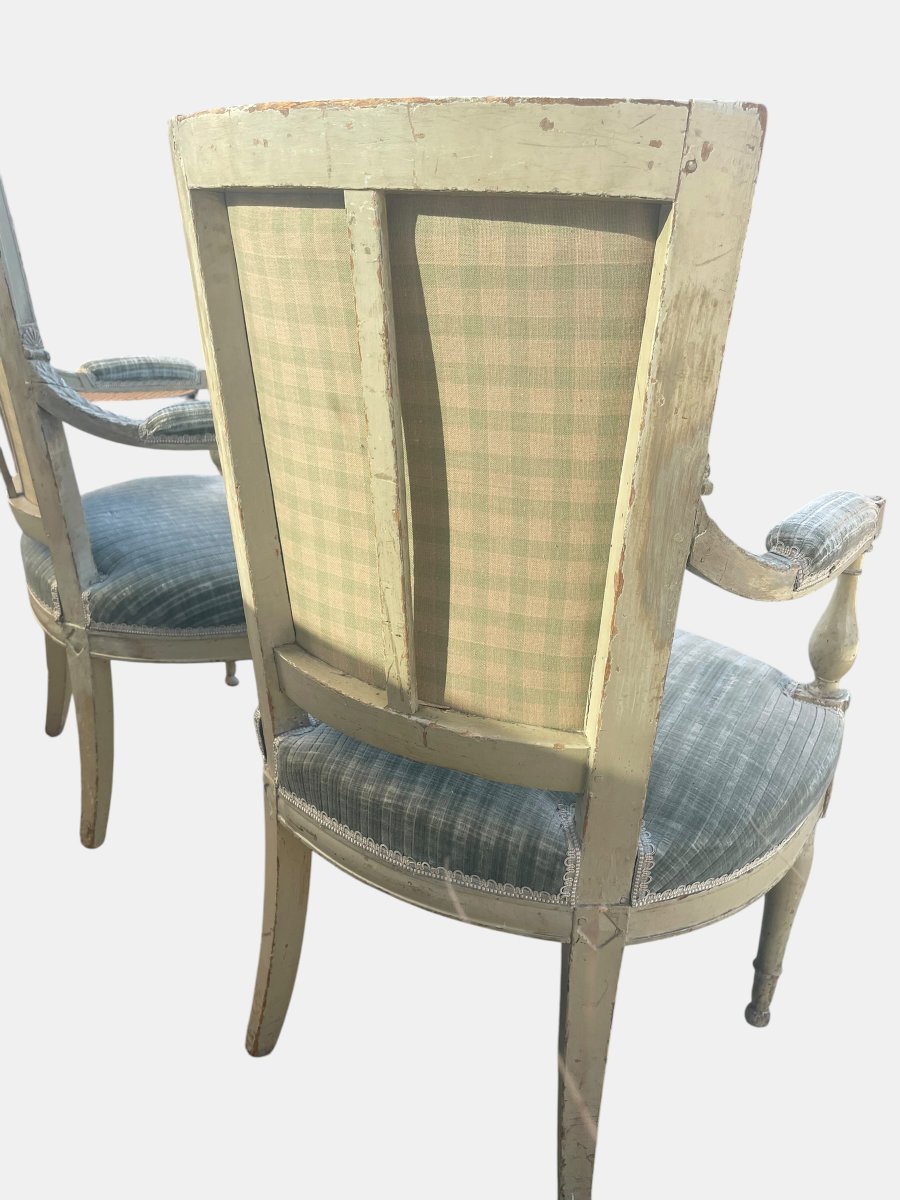 Pair Of Directoire-period Cabriolet Armchairs – 18th Century-photo-1