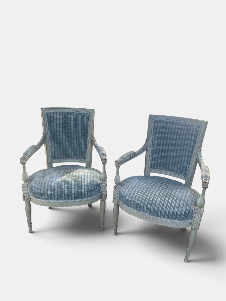 Pair Of Directoire-period Cabriolet Armchairs – 18th Century