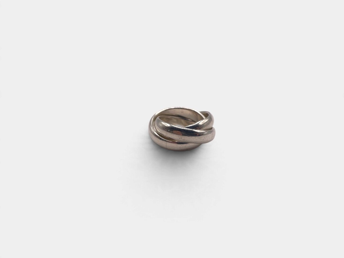 Bague à anneaux entrelacés en argent massif — Années 1990, dans le goût d'Hermès
