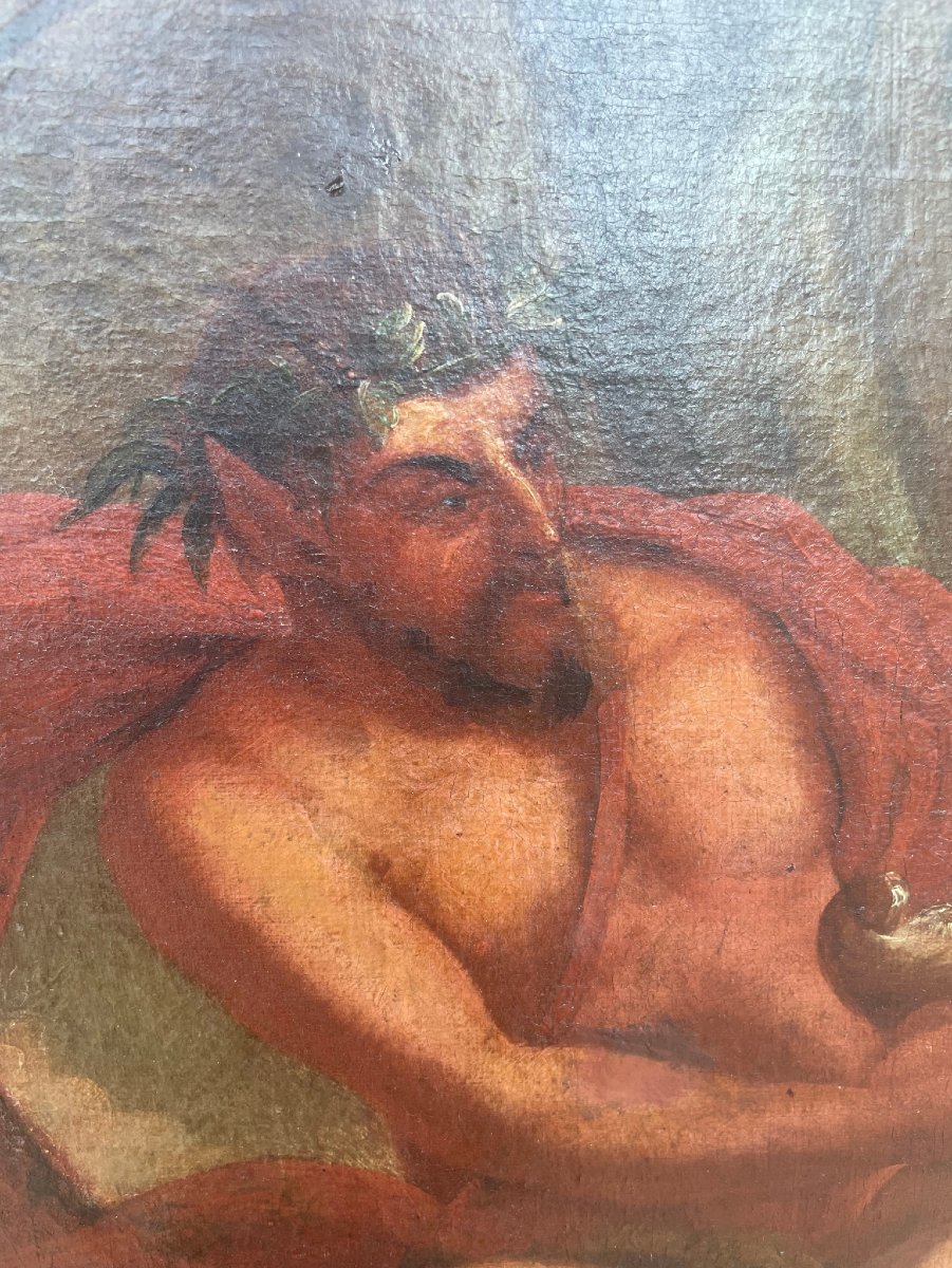 Trumeau français à décor peint et scène mythologique – XIXe siècle-photo-3