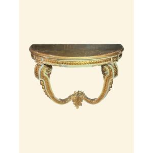 Carved And Gilded Wooden Console Table – 18th Century