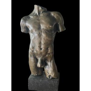 Male Torso In Bronze, 20th Century