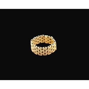 Bague bandeau articulée en or jaune 18 carats – 8,9 g