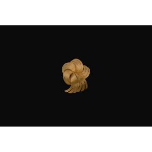 Gold-plated Ribbon Brooch – In The Style Of Trifari