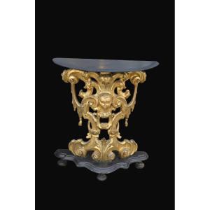 Console d'applique italienne en bois sculpté et doré – Époque Louis XV, XVIIIᵉ siècle
