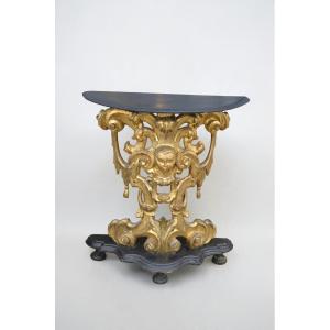 Console d'applique italienne en bois sculpté et doré – Époque Louis XV, XVIIIᵉ siècle