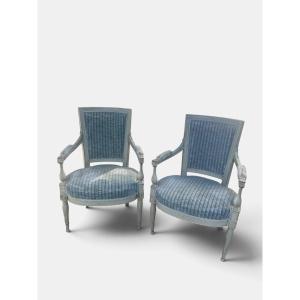 Paire de fauteuils cabriolets d’époque Directoire – XVIIIe siècle