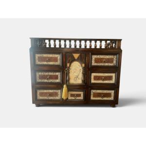 Spanish Bargueño-style Cabinet Made Of Inlaid Wood – Neo-renaissance Style, 19th Century