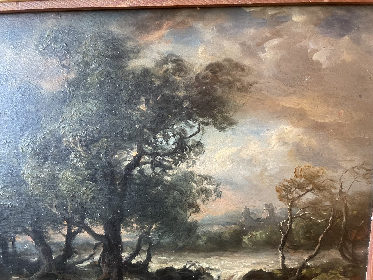 Oil On Wood By Hugard De La Tour-photo-2
