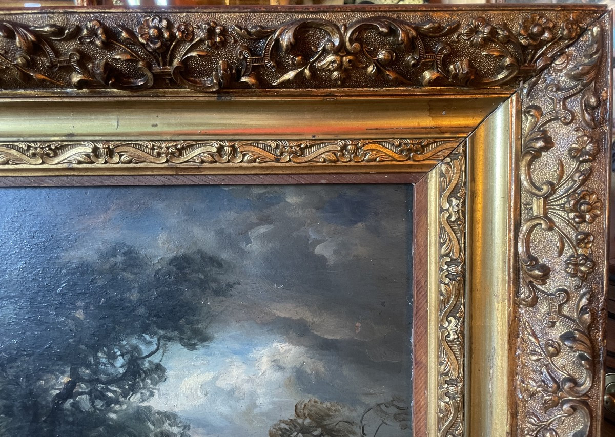 Oil On Wood By Hugard De La Tour-photo-2