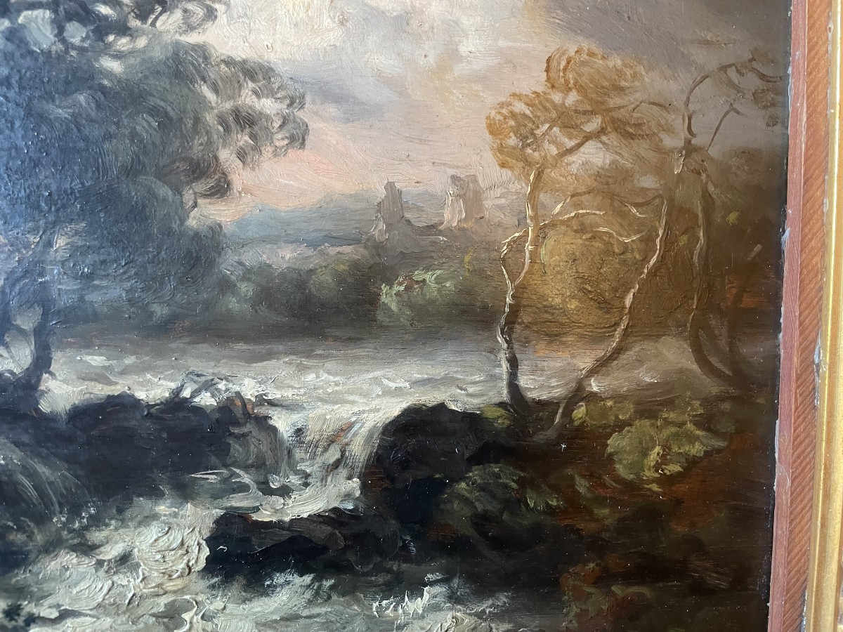 Oil On Wood By Hugard De La Tour-photo-3