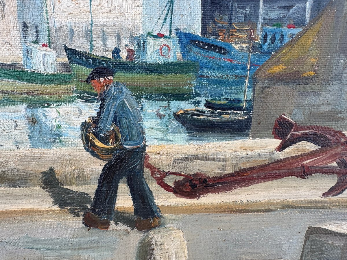 20th Century Oil On Canvas By “guy Pennamen”-photo-2