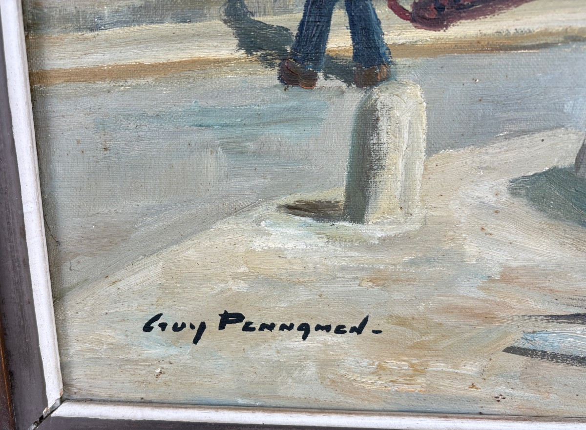 20th Century Oil On Canvas By “guy Pennamen”-photo-4