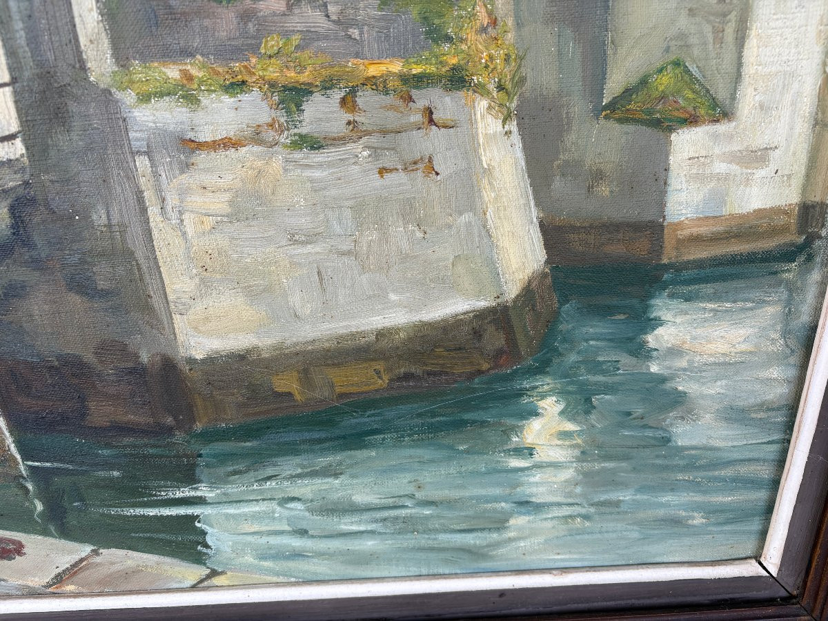20th Century Oil On Canvas By “guy Pennamen”-photo-2