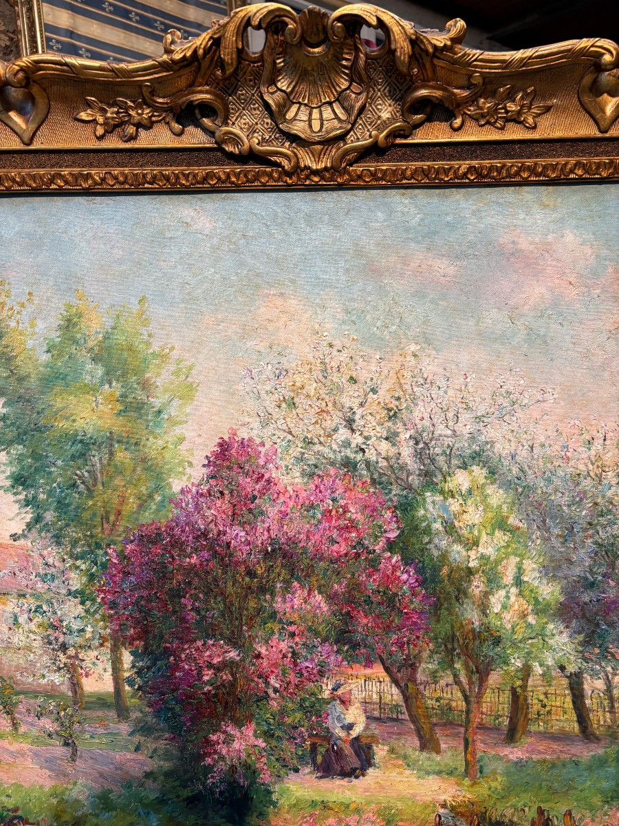 Double Huile Sur Toile Datée et Signée-photo-5