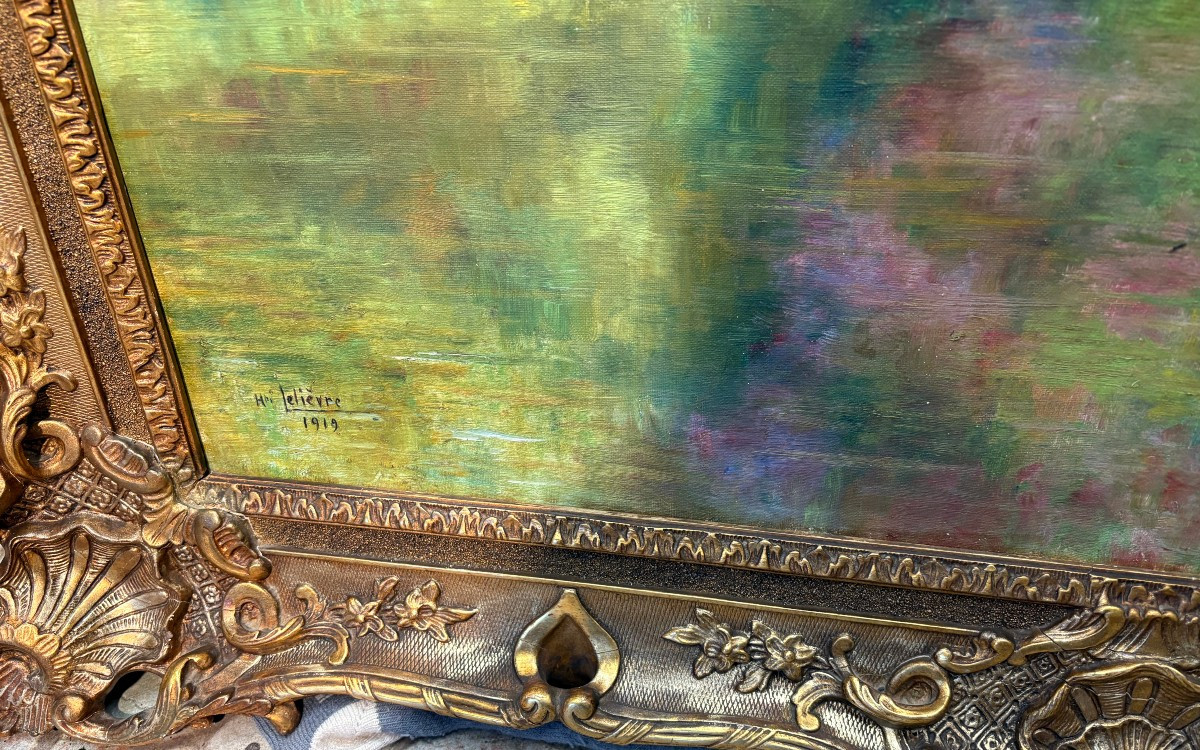 Double Huile Sur Toile Datée et Signée-photo-7