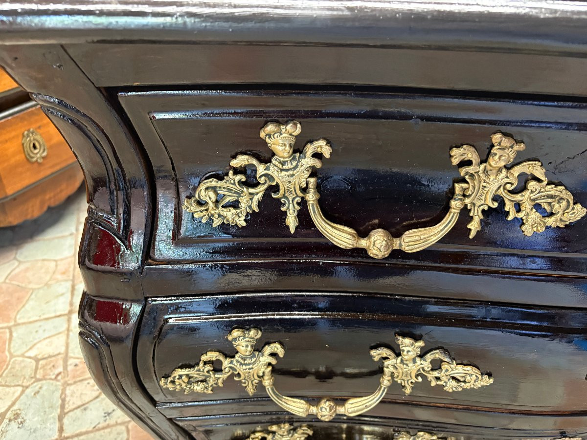 Black Chest Of Drawers Early 19th Century-photo-2