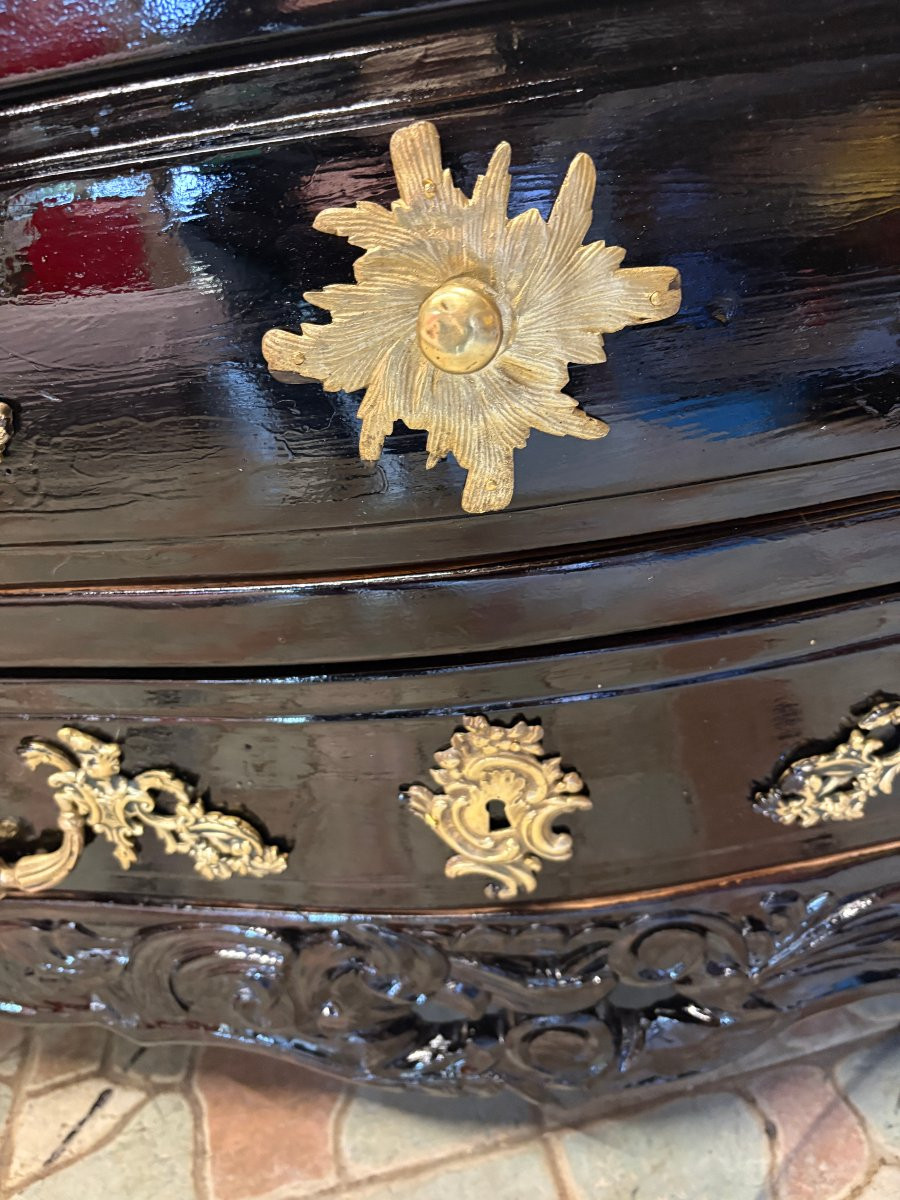 Black Chest Of Drawers Early 19th Century-photo-3