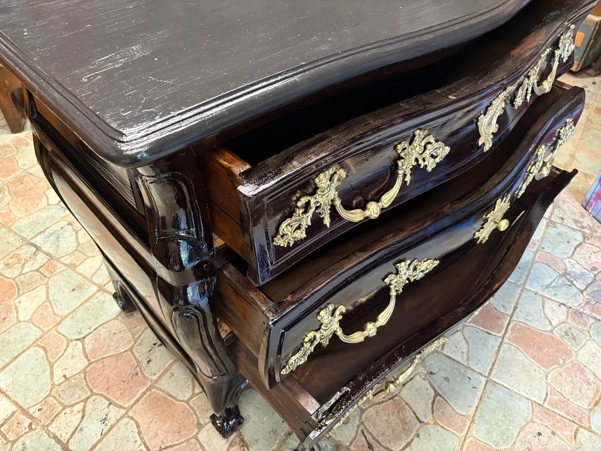 Black Chest Of Drawers Early 19th Century-photo-4
