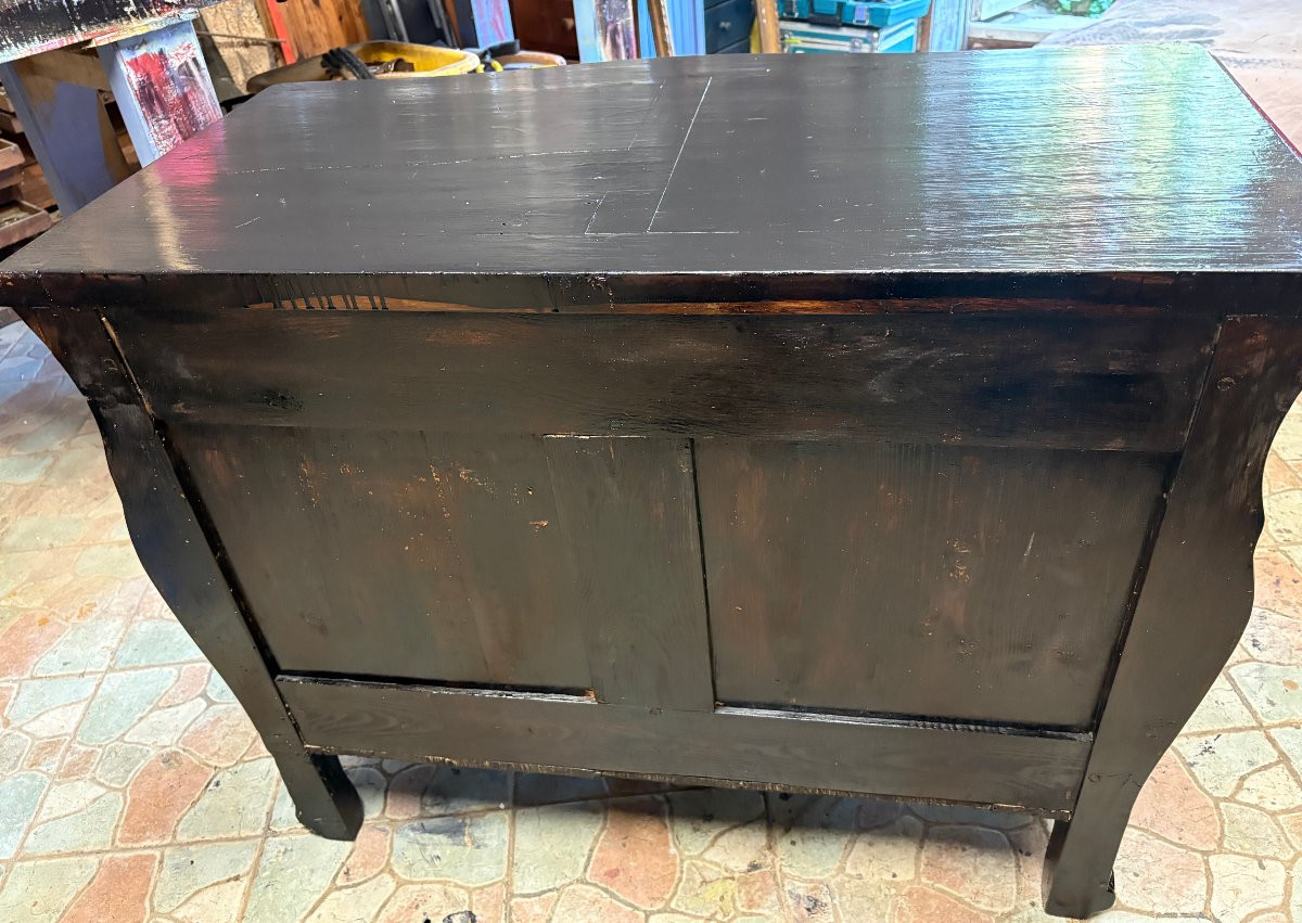 Black Chest Of Drawers Early 19th Century-photo-2