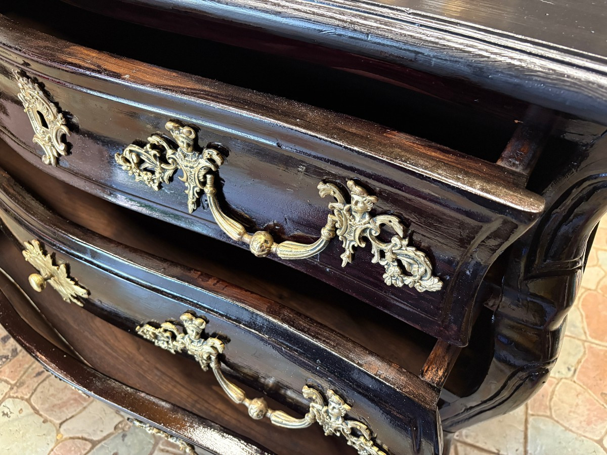 Black Chest Of Drawers Early 19th Century-photo-3