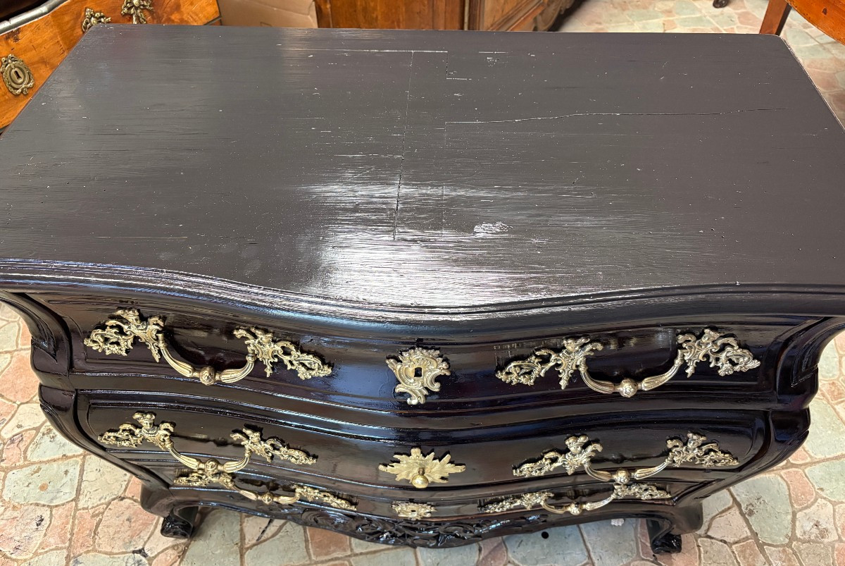 Black Chest Of Drawers Early 19th Century-photo-4