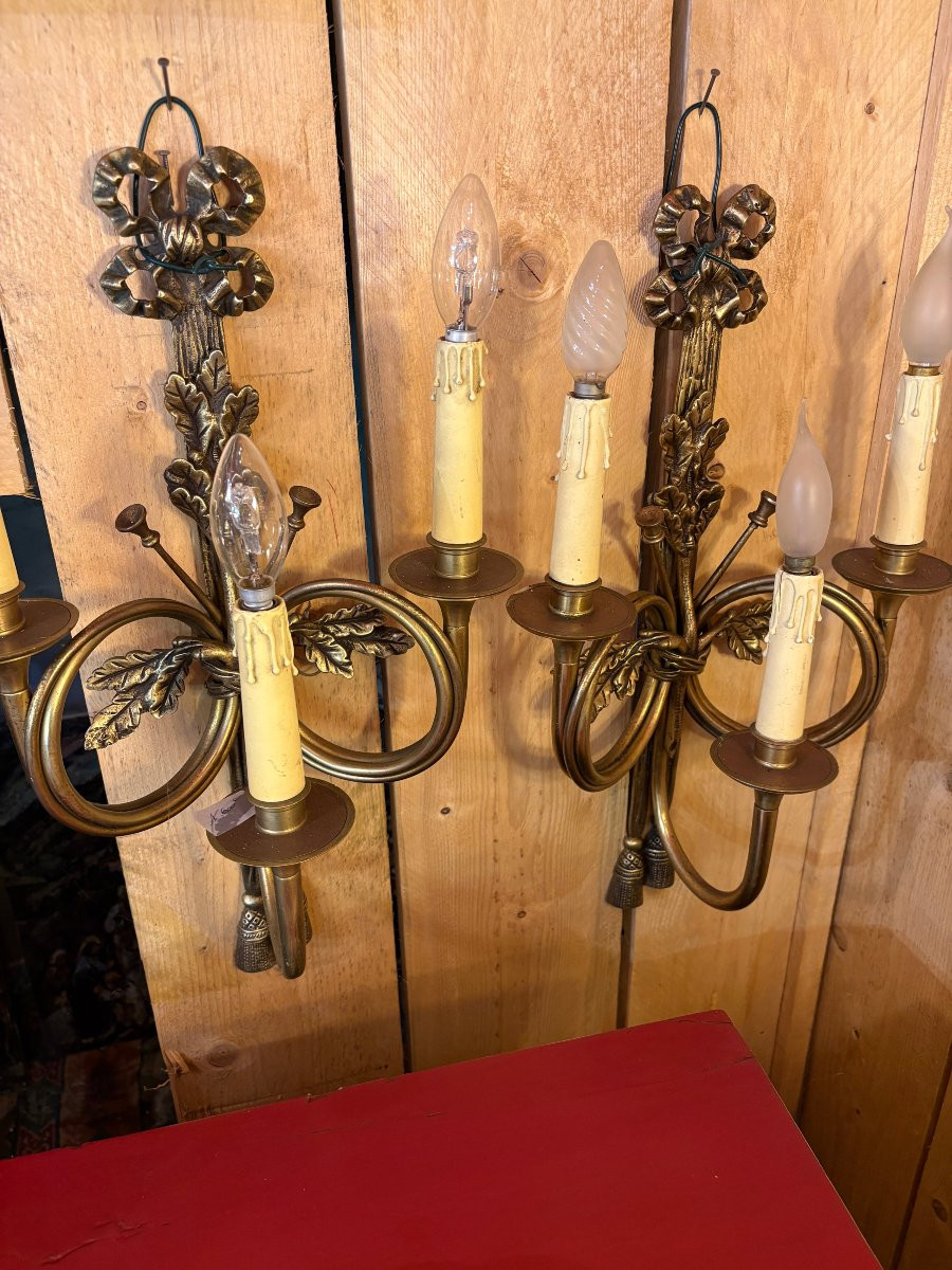 Candleholders Early 20th Century, Electrified.-photo-4