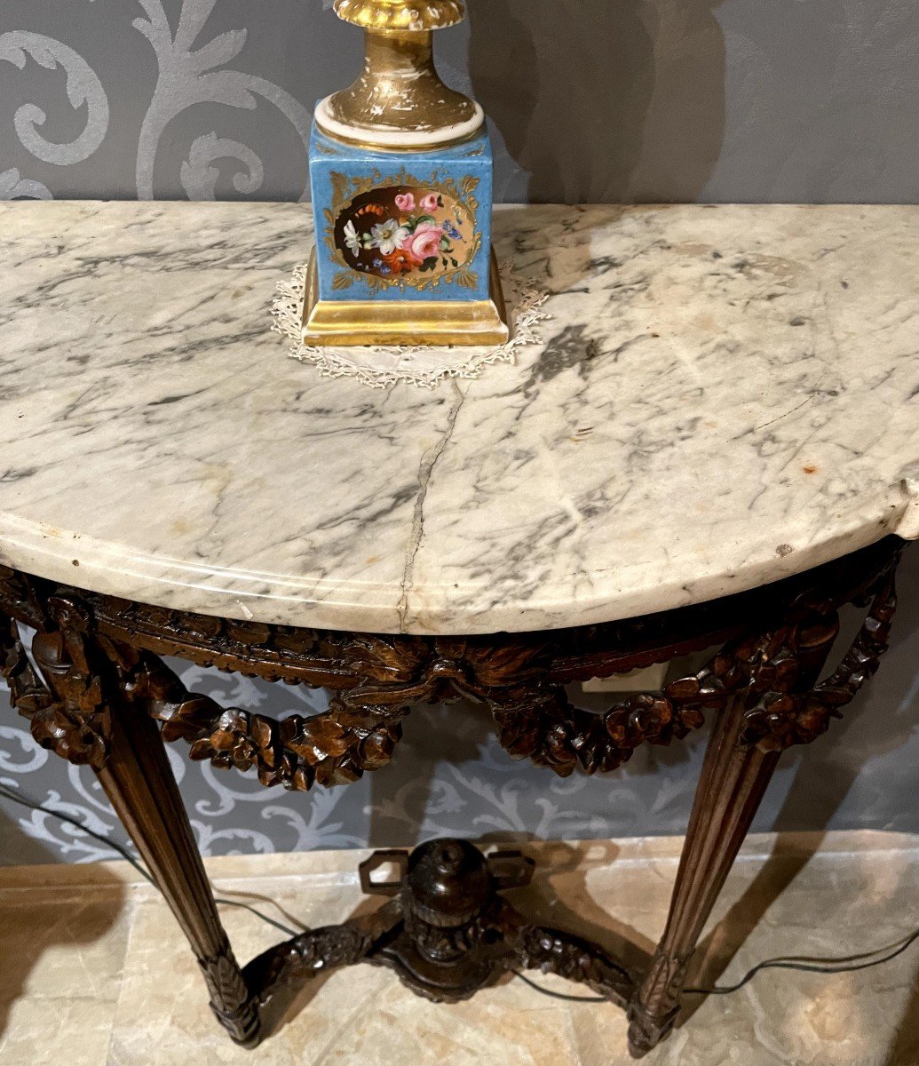 Console En Noyer, époque Louis XVI                 -photo-4