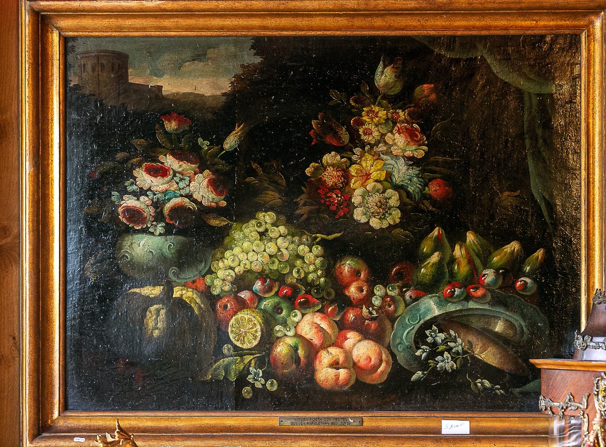 H.S.T. Nature Morte aux Fruits et Fleurs 17ième siècle