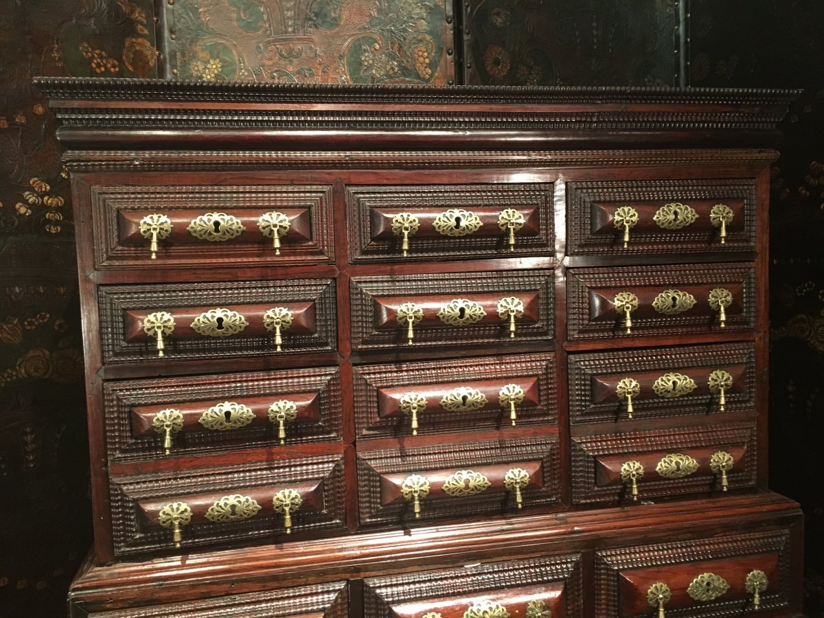 Indo-portuguese Cabinet In Brazilian Rosewood, 17th Century-photo-2